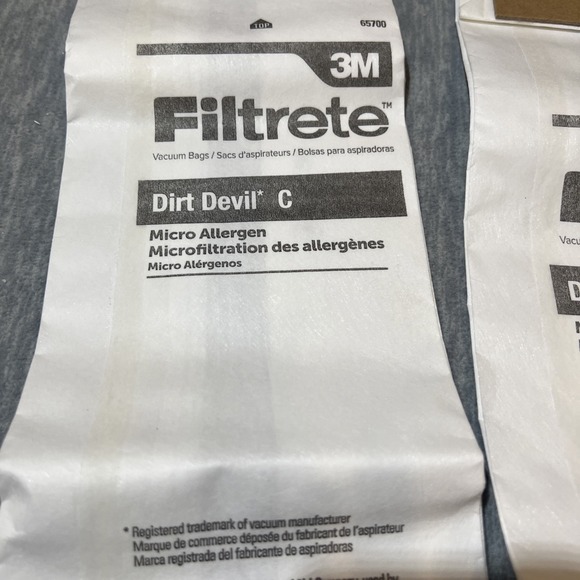3M Filtrete Dirt Devil C Micro Allergen Vacuum Bags 3 Pk Dust Pollen Mites New - Picture 9 of 11